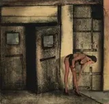 School Days by Steve Hawley, 1984, oil, wax and alkyd on board, sold Mar 2020