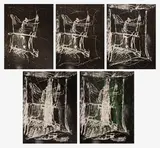 Untitled (A, C, D, E, F) by Per Kirkeby, 1985, linocut - 4 works in black and white 1 in color, sold Mar 2020