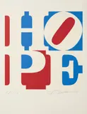 HOPE (red-white-blue) by Robert Indiana, 2008, Silkscreen on 320 gram Coventry Rag paper, sold Mar 2020