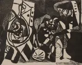Scene d'Interieur by Pablo Picasso, 1926, lithograph on BFK Rives paper, sold Mar 2020