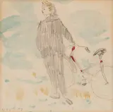 Untitled (Bike ride) by Marcel Vertès, graphite and wash on paper, sold Mar 2020