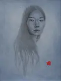 Let the Light Through, Flooded with Moonlight, I'll Walk as if on the Verge of Fire by Mandy Tsung, 2017, graphite, acrylic, oil on paper mounted to board, sold Mar 2020