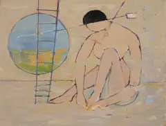 Untitled (Window) by Benoît Gilsoul, oil on linen, sold Mar 2020