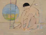 Untitled (Window) by Benoît Gilsoul, oil on linen, sold Mar 2020