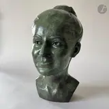 Femme au chignon by Maud du Jeu, 2010, Bronze à patine verte, sold Mar 2026