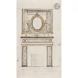Projet de cheminée pour le château du Perthuis by Henry de Triqueti, Plume et encre noire, aquarelle sur traits de crayon noir, sold Feb 2026