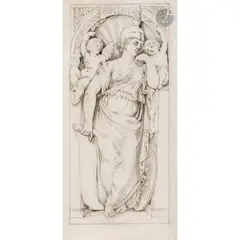 Allégorie de la Sagesse by Henry de Triqueti, Plume et encre brune sur traits de crayon noir, sold Feb 2026