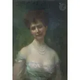 Portrait de Marie Lee Childe, née Sartiges (Washington 1855 - Conflans-sur-Loing 1944) by Ernest Hébert, Toile, sold Feb 2026