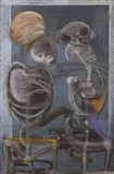 Conversation by Mikhaïl Mikhaïlovitch Chemiakin, 1987, Pastel sur papier noir, sold Feb 2026