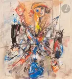 Valet de carreau by Vladimir Nikolaevitch Nemukhin, 1968, Encre et gouache, sold Feb 2026