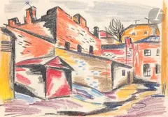 Courette by Dmitry Petrovitch Plavinsky, 1959, Pastel, sold Feb 2026