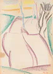 Route de campagne by Dmitry Petrovitch Plavinsky, 1959, Pastel, sold Feb 2026