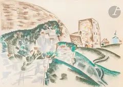 Izborsk by Dmitry Petrovitch Plavinsky, Pastel, sold Feb 2026