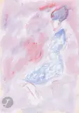 В синем платье (Dans une robe bleue) by Anatoly Timofeevitch Zverev, Gouache, sold Feb 2026