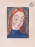Portrait de jeune femme by Eduard Wiiralt, 1929, Aquarelle, sold Feb 2026