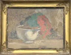 Bal et fleurs sur un entablement by Rodolphe Fornerod, Pastel et gouache, sold Sep 2026
