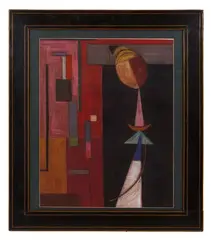 Femme éventail stylisée by José Mijares, Gouache, sold Jul 2026