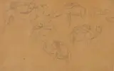 Études de chameaux by Eugène Delacroix, Crayon noir sur calque, sold Jun 2026