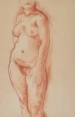 Étude de nu féminin by Charles Despiau, Sanguine sur papier, sold Jun 2026