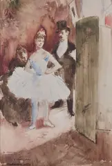 Danseuse s'habillant dans la loge ou la loge by Jean-Louis Forain, 1886, Aquarelle, sold Jun 2026