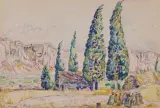 Vue des vergers de Viviers by Paul Signac, Aquarelle sur traits de crayon noir, sold Jun 2026