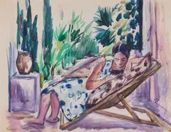 Odette lisant by Henri Manguin, 1935, Aquarelle, sold Jun 2026