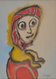 Personnage au chapeau by Grace Pailthorpe, 1966, Pastel et gouache, sold Jun 2026