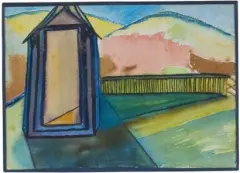 Terrasse devant les montagnes by Grace Pailthorpe, Aquarelle, sold Jun 2026
