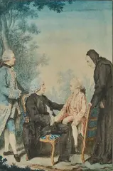 Monsieur Pierre Jean François de la by Louis Carrogis Carmontelle, Aquarelle, pierre noire et sanguine, sold Jun 2026