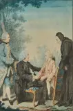 Monsieur Pierre Jean François de la by Louis Carrogis Carmontelle, Aquarelle, pierre noire et sanguine, sold Jun 2026