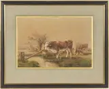 Taureau près d'une rivière by Jacques Raymond Brascassat, Aquarelle et gouache, sold Jun 2026