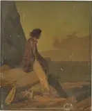 Jeune homme regardant la mer by Eugène Ernest Hillemacher, 1843, Panneau, sold Jun 2026