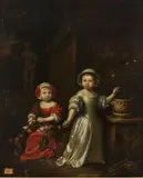 Deux enfants dans un parc by Caspar Netscher, 1667, Panneau de chêne, une planche, non parqueté, sold Jun 2026