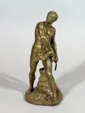 Le guerrier by Adrien Étienne Gaudez, Bronze à patine dorée, sold May 2026