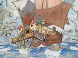 La ville féérique Kitez by Konstantin Gorbatov, 1927, Aquarelle et gouache sur papier, sold Apr 2026