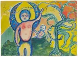 Ange et enfant ; Composition abstraite (au verso) by Grace Pailthorpe, 1966, Aquarelle, sold Apr 2026