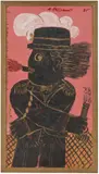 Soldat qui fume by Alekos Fassianos, 1985, Panneau, sold Apr 2026