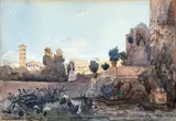 Rome, Palais des César, mai 1864 by Henri Harpignies, Aquarelle, sold May 2025