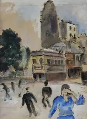 Scène de rue by Max Jacob, Gouache, sold May 2025