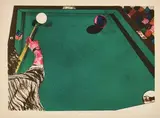 Le Billard" by Jacqueline de Jong, 1977, Lithographie, sold May 2025