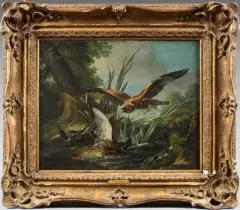 Deux colverts attaqué par une buse by Jean-Baptiste Oudry, Toile, sold Mar 2025