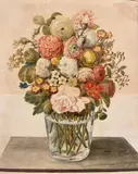 Bouquet de fleurs by Jean Louis Ii Prevost, Aquarelle signée « Prevost » et datée «, sold Mar 2025