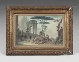 Caprice architectural by Alexandre Pernet, Aquarelle, sold Dec 2024