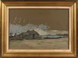 Chaumière dans un paysage by Charles Milcendeau, Aquarelle et gouache, sold Dec 2024