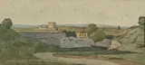 Vue d'Italie (environ d'Ostie?) by Félix Lionnet, Aquarelle, sold Dec 2024