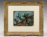 Paysage animé" by Georges Rouault, vers 1919, Encre et aquarelle, sold Nov 2024