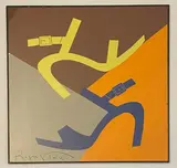 Nu-pieds jaune, nu-pieds bleu by Roger Vivier, Collage de papiers de couleur, sold Nov 2024