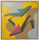 Chaussure verte, chaussure rose by Roger Vivier, Collage de papiers de couleur, sold Nov 2024