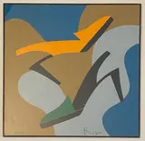 Chaussure orange, chaussure verte by Roger Vivier, Collage de papiers de couleur, sold Nov 2024