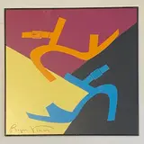 Nu-pieds orange, nu-pieds turquoise by Roger Vivier, Collage de papiers de couleur, sold Nov 2024